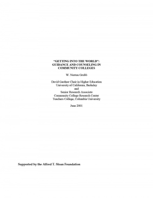 “Getting Into the World”: Guidance and Counseling in Community Colleges