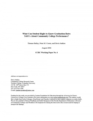 What Can Student Right-to-Know Graduation Rates Tell Us About Community College Performance?