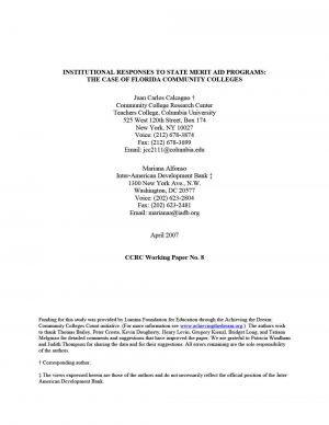 Institutional Responses to State Merit Aid Programs: The Case of Florida Community Colleges