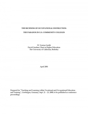 The Richness of Occupational Instruction: The Paradox in U.S. Community Colleges