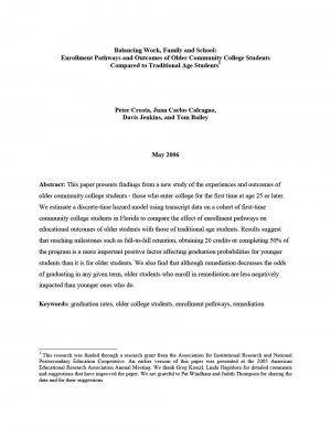 Does Age of Entrance Affect Community College Completion Probabilities? Evidence From a Discrete-Time Hazard Model