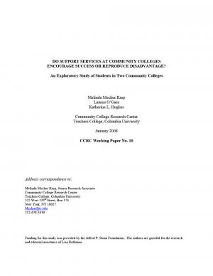 Do Support Services at Community Colleges Encourage Success or Reproduce Disadvantage?