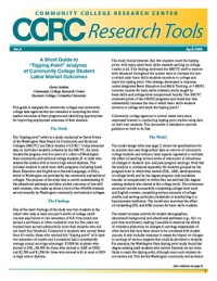 CCRC Research Tools No. 3: A Short Guide to “Tipping Point” Analyses of Community College Student Labor Market Outcomes