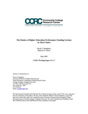 The Demise of Higher Education Performance Funding Systems in Three States