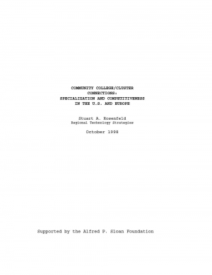 Community College/Cluster Connections: Specialization and Competitiveness in the U.S. and Europe