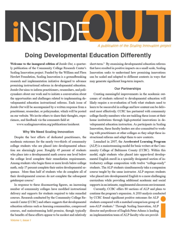 Doing Developmental Education Differently