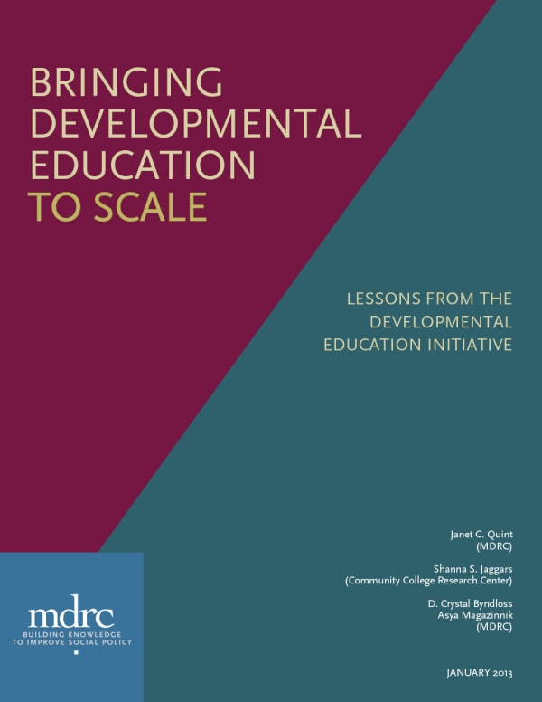 Bringing Developmental Education to Scale: Lessons From the Developmental Education Initiative