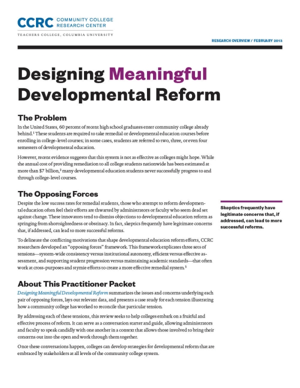 Designing Meaningful Developmental Reform