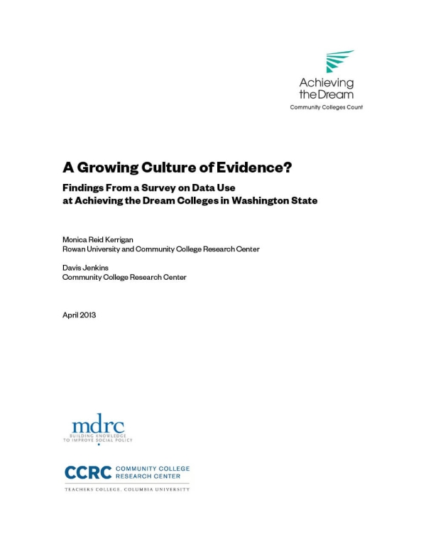 A Growing Culture of Evidence? Findings From a Survey on Data Use at Achieving the Dream Colleges in Washington State