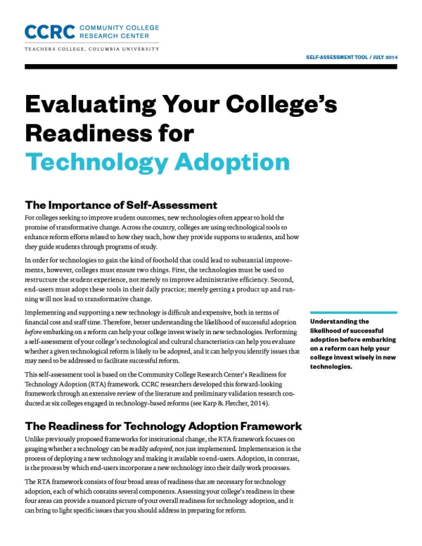 Evaluating Your College’s Readiness for Technology Adoption