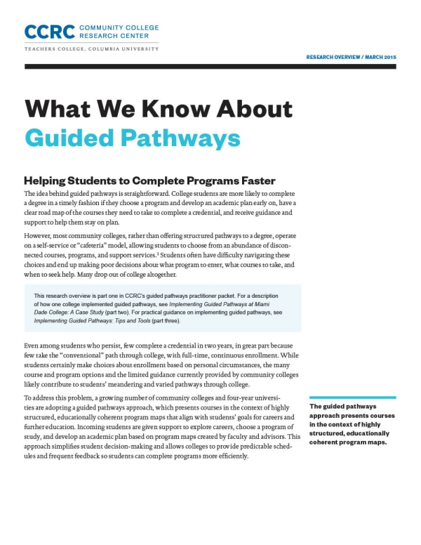 What We Know About Guided Pathways