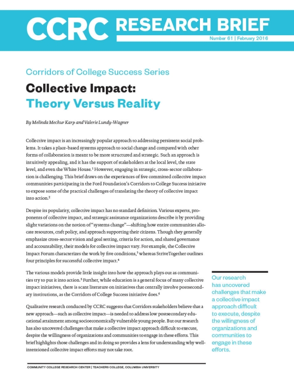 Collective Impact: Theory Versus Reality