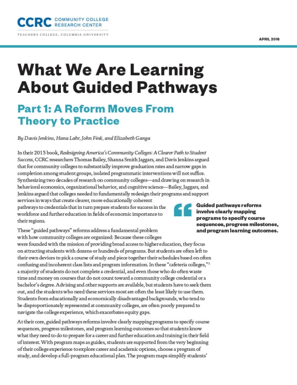 What We Are Learning About Guided Pathways