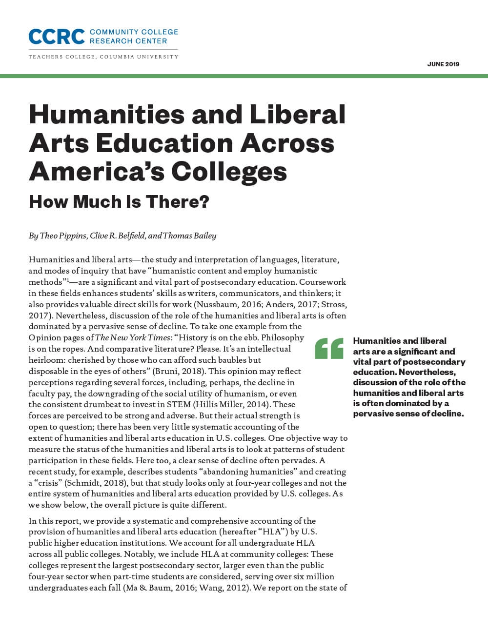 Humanities and Liberal Arts Education Across America’s Colleges: How Much Is There?