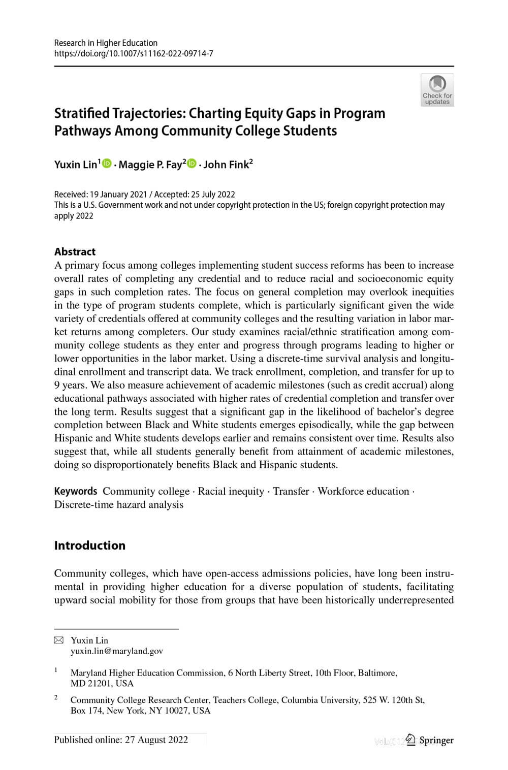 Stratified Trajectories: Charting Equity Gaps in Program Pathways Among Community College Students