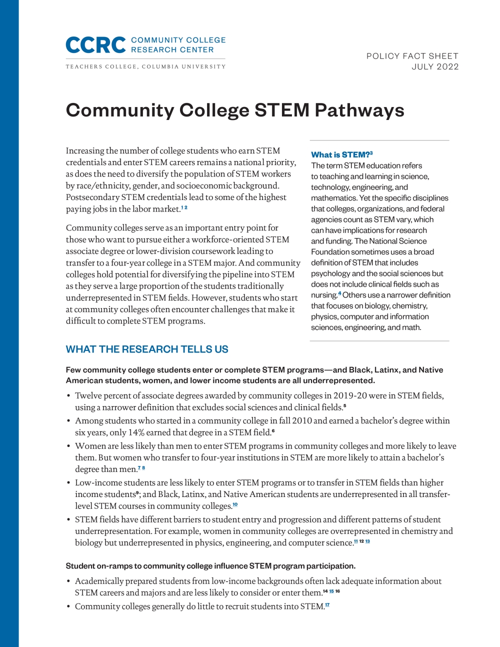 Community College STEM Pathways