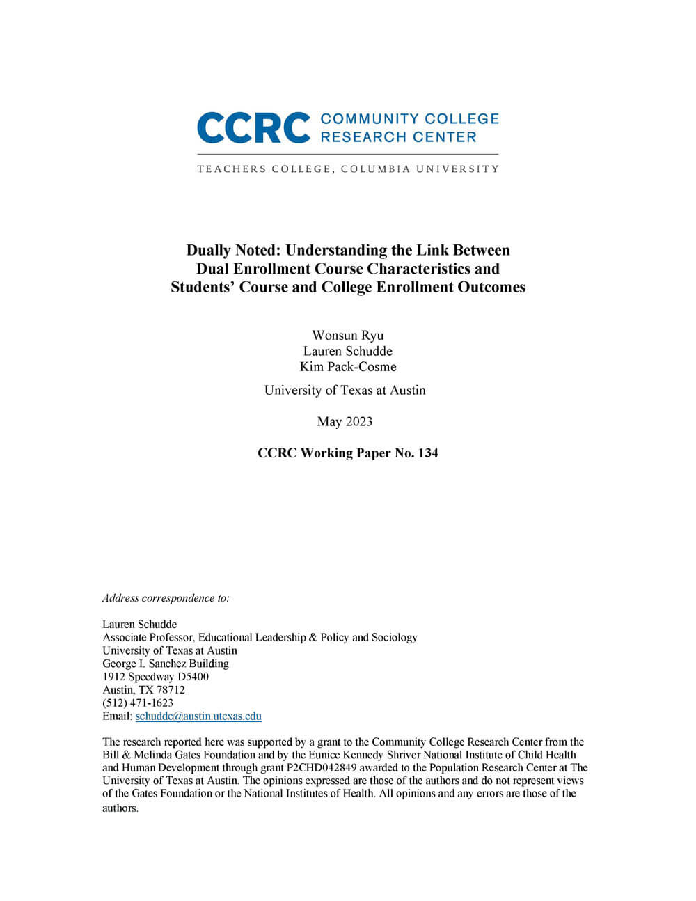 Dually Noted: Understanding the Link Between Dual Enrollment Course Characteristics and Students’ Course and College Enrollment Outcomes