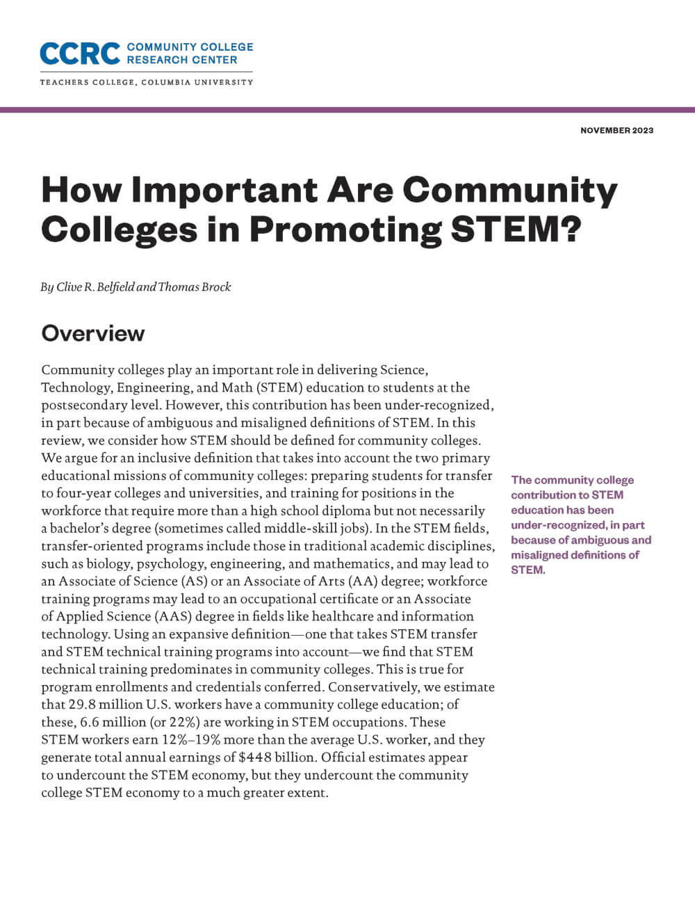 How Important Are Community Colleges in Promoting STEM?